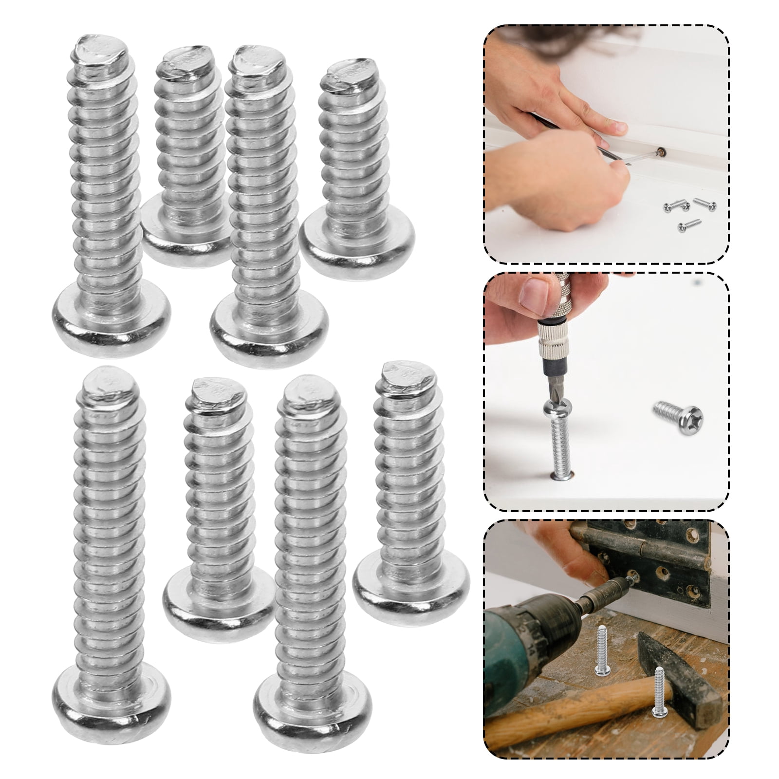 unbranded  Self Tapping Screws for Metal Replacement Screwdriver Concrete Silver