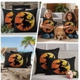 thumbnail image 5 of Halloween Outdoor Waterproof Pillow Covers, Broom Riding Black Witch Cat Orange Fall Moon Decorative Square Throw Pillowcase Sofa Cushion Sham for Patio/Couch/Chair, 16"x16" 2 Pack, 5 of 8