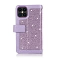 thumbnail image 3 of Allytech iPhone 12 Pro Max Case with Zipper Wallet, Bling Glitter Multiple Credit Cards Slots Wallet Case Cover with Zipper Detachable Strap Case for Apple iPhone 12 Pro Max, Purple, 3 of 7