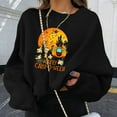 thumbnail image 2 of Chandails en Molleton d'Halloween pour Femmes Imprimé Squelette de Citrouille Surdimensionné Automne Chaud Doux Manches Longues Col Rond Pull Tops, 2 of 5