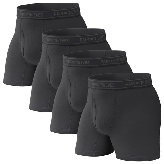 Pair of Thieves Men’s Boxer Briefs 4 Pack Soft Stretch Moisture-Wicking M