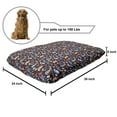 thumbnail image 2 of Autumn Pet Bed, Theme Doodle Animals Heart Shapes and Vegetation of Forest Habitat, Chew Resistant Pad for Dogs and Cats Cushion with Removable Cover, 24" x 39", Multicolor, by Ambesonne, 2 of 4