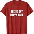 Solthread Mens T Shirt Happy Face Quote Print Crew Neck Short Sleeve ...