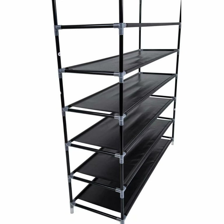 Winado 68.25-in H 10 Tier 40 Pair Black Metal Shoe Rack