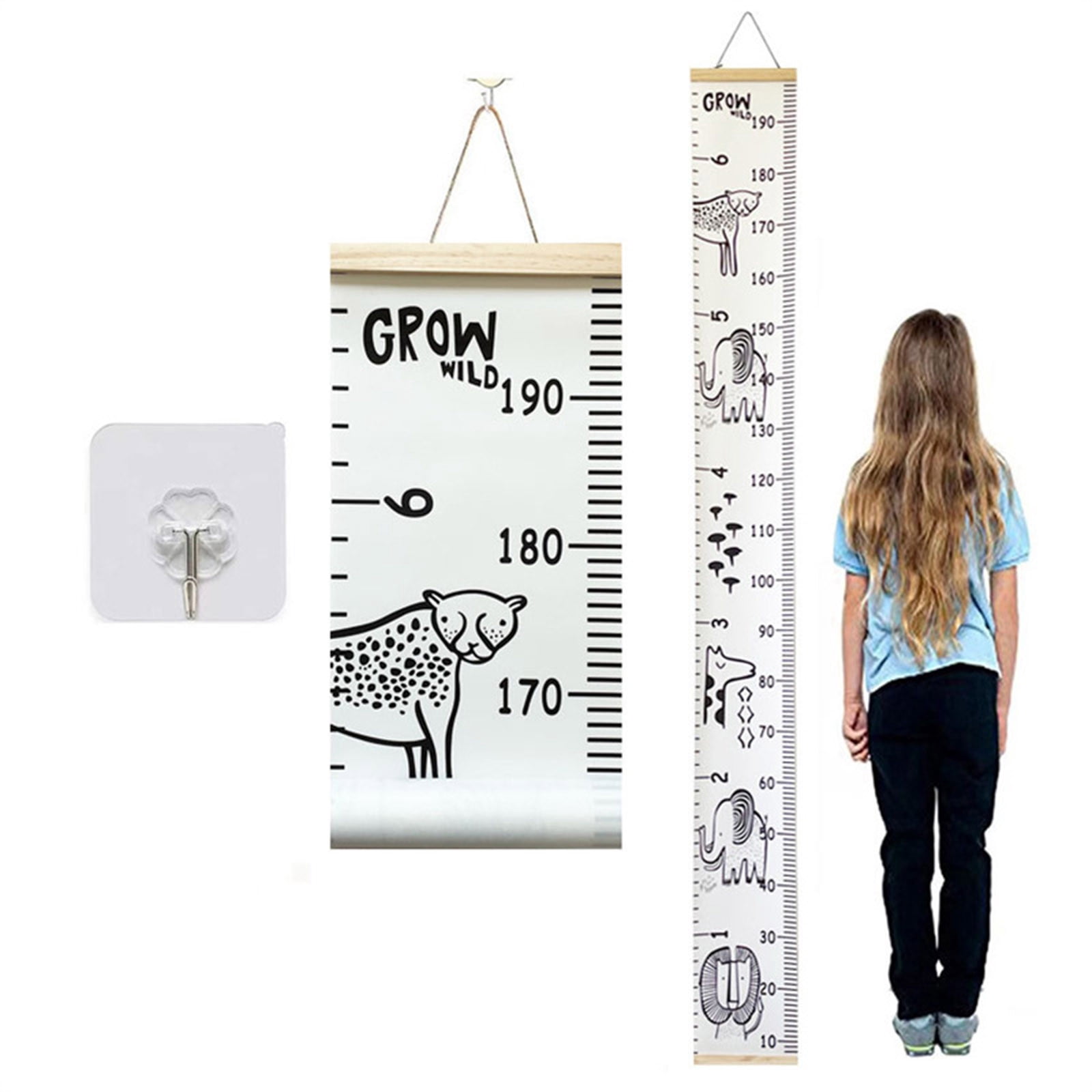 Tableau De Mesure Taille Enfant Floatdream - 200 X 20 Cm, Autocollant Mural, Motifs Animaux