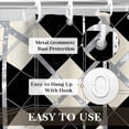 thumbnail image 3 of Shower Curtain 72x72 InchWaterproof Neutral Bathroom Curtain with Hooks, Modern Geometric, 3 of 9
