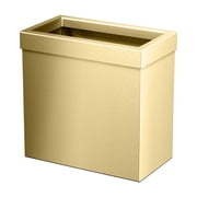 Gatco Elevate Stainless Steel 3.18 Gallon Rectangle Wastebasket Open Removable Lid, Brushed Brass