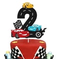 thumbnail image 3 of Disney-adorno de pastel de cumpleaños con temática de Rayo McQueen, decoración de pastel de dibujos animados de coche de carreras para niño, suministros para Baby Shower, 3 of 5