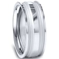thumbnail image 1 of Bague Alliance pour Homme 8 mm Sculptée à la Main, Ajustement Confortable, Or Blanc 10 K, 1 of 2