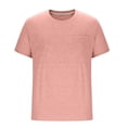 thumbnail image 2 of Eltusu Men's T-Shirts, Short Sleeve Casual Crewneck Loose Fit Tee with Pockets Pink Size XL, 2 of 5