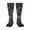 3 Black, variant on Hand Drawn Colorful Fishes print thigh-high socks, crafted for both men and women with a stretchy, high-opaque design perfect for daily wear
