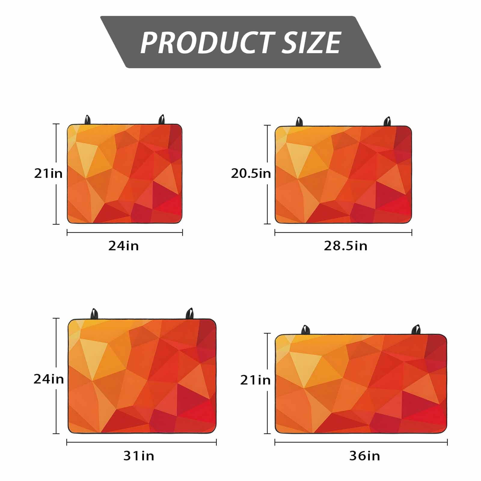 Red Orange Stove Top Cover for Electric Stove, Heat-proof & Non Slip Glass Top Stove Cover Protector, Modern Abstract Ombre Geometric Aesthetic Kitchen Flat Cooktop Rubber Mat 24x21 Inches