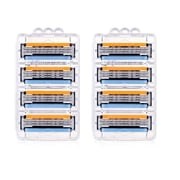 Gillette Sensor 3 Refill Blades, Unboxed Wholesale Pack, 8 Count (Pack of 2) + Makeup Blender Stick, 12 Pcs