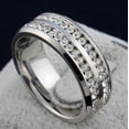 thumbnail image 2 of Two Row Wedding Band Ring Cz Eternity Men Women Ginger Lyne Collection, 2 of 5