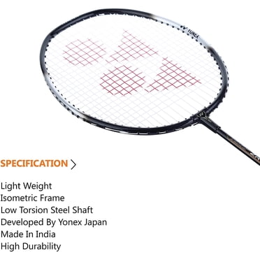Sportime Yeller Tournament Badminton Racquet - Steel Shaft, Anodized Aluminum Head, PU Grip