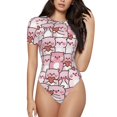 thumbnail image 1 of Balery Kawaii Pig Body de cuello redondo de manga corta para mujer Tops de manga corta Tops básicos-Medium, 1 of 7