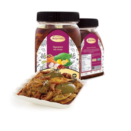 ANAAJ VALLEY Mix Pickle – 350g Hot Pepper Mix, Seasoning Mix Pickle, Spicy Pickle, Hot Pickle, Spicy Pickling Mix, Adds Taste in Food, Natural, Fresh & Delicious, Non-GMO, Gluten Free (1-Pack)