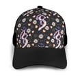 thumbnail image 3 of Naloa Snake And Floral1 Adult adjustable Print Baseball Hat, Patchwork curved brim baseball capfor Men and Women, One Size, 3 of 5
