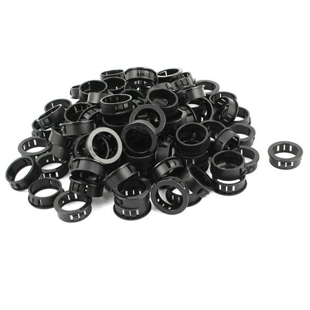 Unique Bargains 30mm Black Plastic Cable Hose Snap Locking Bushing Protective Grommet 100 Pcs