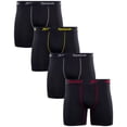 thumbnail image 1 of Reebok Boxer briefs para hombre, paquete de 4, entrepierna de 6", XL, negro, 1 of 5