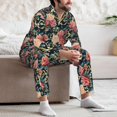 thumbnail image 6 of KLL Rose Flowers Sleepwear Mens Flannel Pajamas,Long Cotton Pj Set, 6 of 7