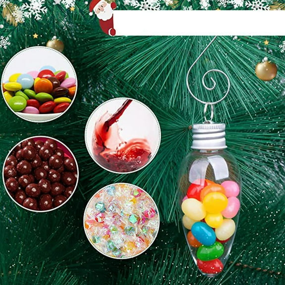12Pcs Clear Fillable Bulb Ornaments for Christmas Tree Decorations and Festive Holiday Atmosphere