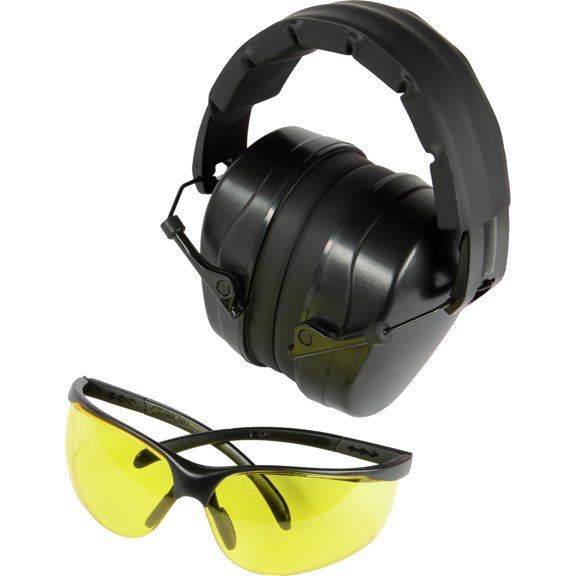 Champion Passive Eyes and Ears Protection Combo for Shooting - Black/Yellow
