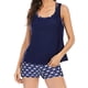 thumbnail image 3 of MKLEKYY Trajes De Baño Mujer Curvy Women Tankini Swimsuits For Women 3 Piece Bathing Suits Swim Tank Top With Boy Shorts And Bra Swimwear, 3 of 4