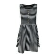 thumbnail image 6 of Aoujea Vacation Dresses Summer Stripe Sleeveless Skirt Casual Sexy Button Women's Short Dress Summer Sundress Holiday, Gift on Clearance, 6 of 8