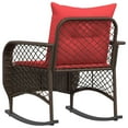 thumbnail image 4 of vidaXL Garden Rocking Chair with Cushions Brown Poly Rattan, 4 of 5