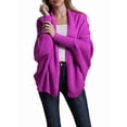 thumbnail image 2 of para Mujer: Suéter Holgado de Punto con de Murciélago y Gran Tamaño. Rosa Roja Talla Única, 2 of 9