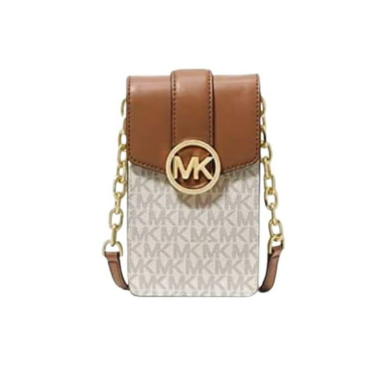 MICHAEL KORS 35S2GNMC5B Carmen Small Logo Smartphone Crossbody Bag Vanilla  