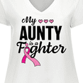 thumbnail image 4 of Inktastic Breast Cancer Awareness My Aunty is a Fighter Women's Plus Size V-Neck T-Shirt, 4 of 5