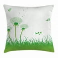 thumbnail image 1 of Dragonfly Throw Pillow Cushion Cover, Ecology Background with Dandelions Greenland Grass Habitat Nature Print, Decorative Square Accent Pillow Case, 20 X 20 Inches, Lime Green White, by Ambesonne, 1 of 2