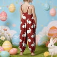 thumbnail image 6 of mgoYE Kids Jumpsuit Toddler Girls Easter Rabbit Carrot Prints Jumpsuit Suspender Trousers for Babys Outwear My First Easter Clothes(Red,9-10 Years), 6 of 6
