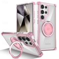 thumbnail image 1 of Phone Case For Samsung Galaxy S24 S23 S22 + Plus Ultra Back Cover Ring Holder Transparent Magnetic Retro Tpu, 1 of 5