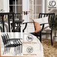 thumbnail image 5 of ALAULM 5PCS Metal Outdoor Patio Furniture Set with 48"/55000 BTU Round Propane Fire Pit Table,Patio Conversation Sets 4 Fixed Chairs No-Slip Cushions,Grey, 5 of 9
