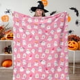 thumbnail image 3 of Cute Halloween Pink Ghost Blanket, Halloween Blankets and Throws, Halloween Fleece Throw Blanket, Halloween Throws Gifts for Kids Women Girls, 50" x 60", 3 of 6