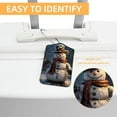 thumbnail image 3 of Christmas Snowman Luggage Tag, Travel Tags, Handbag Tag - Square PU Leather 2 Pack with Privacy Cover and Stainless Steel Ring - Suitable for Travel, Backpack, Handbag [Amazon Approved], 3 of 7