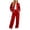 Red, variant on Jerdar Womens 2 Piece Sweat Sets Collared Zip Jacket Wide Leg Sweatpants Oversized Side Pockets Spring Fall Airport Travel Outfits L
