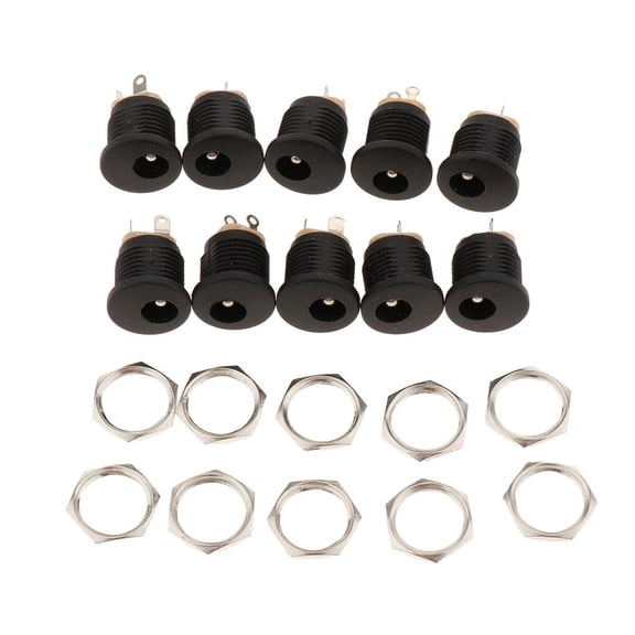 10PCS DC Socket Female Mount Connector 5.5mm x 2.5mm
