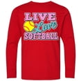 thumbnail image 3 of Inktastic Live Love and Softball Long Sleeve Youth T-Shirt, 3 of 5