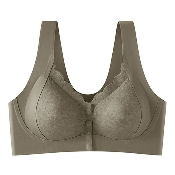 HongQid Women's Bra Seamless Stretch Wireless Front Closure Comfort Bra