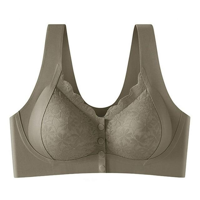 HongQid Women's Bra Seamless Stretch Wireless Front Closure Comfort Bra