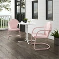 thumbnail image 2 of Crosley Furniture Tulip 3 Piece Metal Outdoor Bistro Set in Pastel Pink, 2 of 8