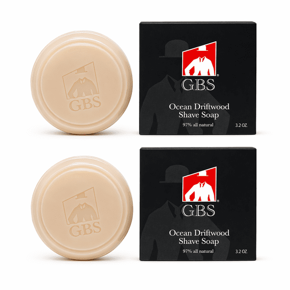 GENTS Men’s Shave Soap 97% All Natural with Shea Butter, Ocean Driftwood Limited Edition, Rich Lather Wet Shaving Soap, 3.2 oz, Pack of 2