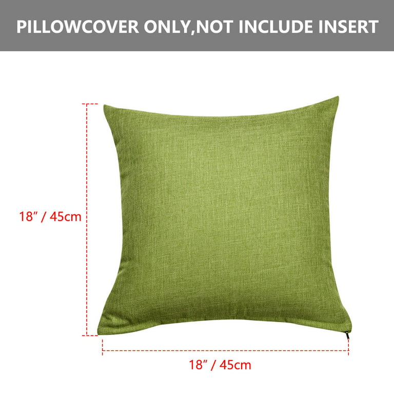 Unique Bargains Cotton Linen ornamentative Throw Cushion Cover, 18x18,  Green, 1PCS 