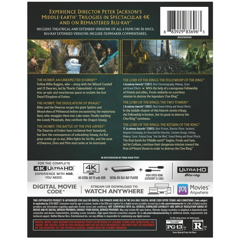 Warner Bros., Middle-Earth 6-Film Collection Extended Edition