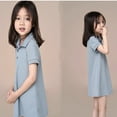 thumbnail image 6 of WOYY Girls Short Sleeve Polo Dress Summer Solid Plain Casual Dress, Sizes 1-13, 6 of 8