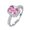 Pink, variant on Sterling Silver Womens Square Zircon Ring: Simple Geometric Design, 925 Silver with Seiko Craftsmanship, Perfect for Festivals